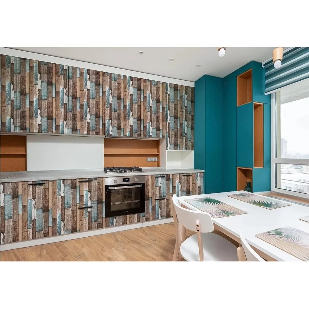 Wood Plank Wallpaper Peel & Stick Self Adhesive Removable Shiplap Distressed 1 R